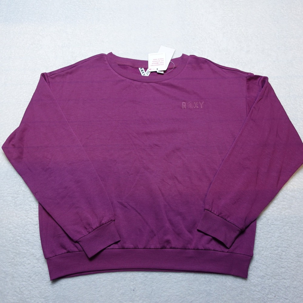 Roxy Surfing By Moonlight Womens Sweatshirt L Purple Modal Blend Pullover